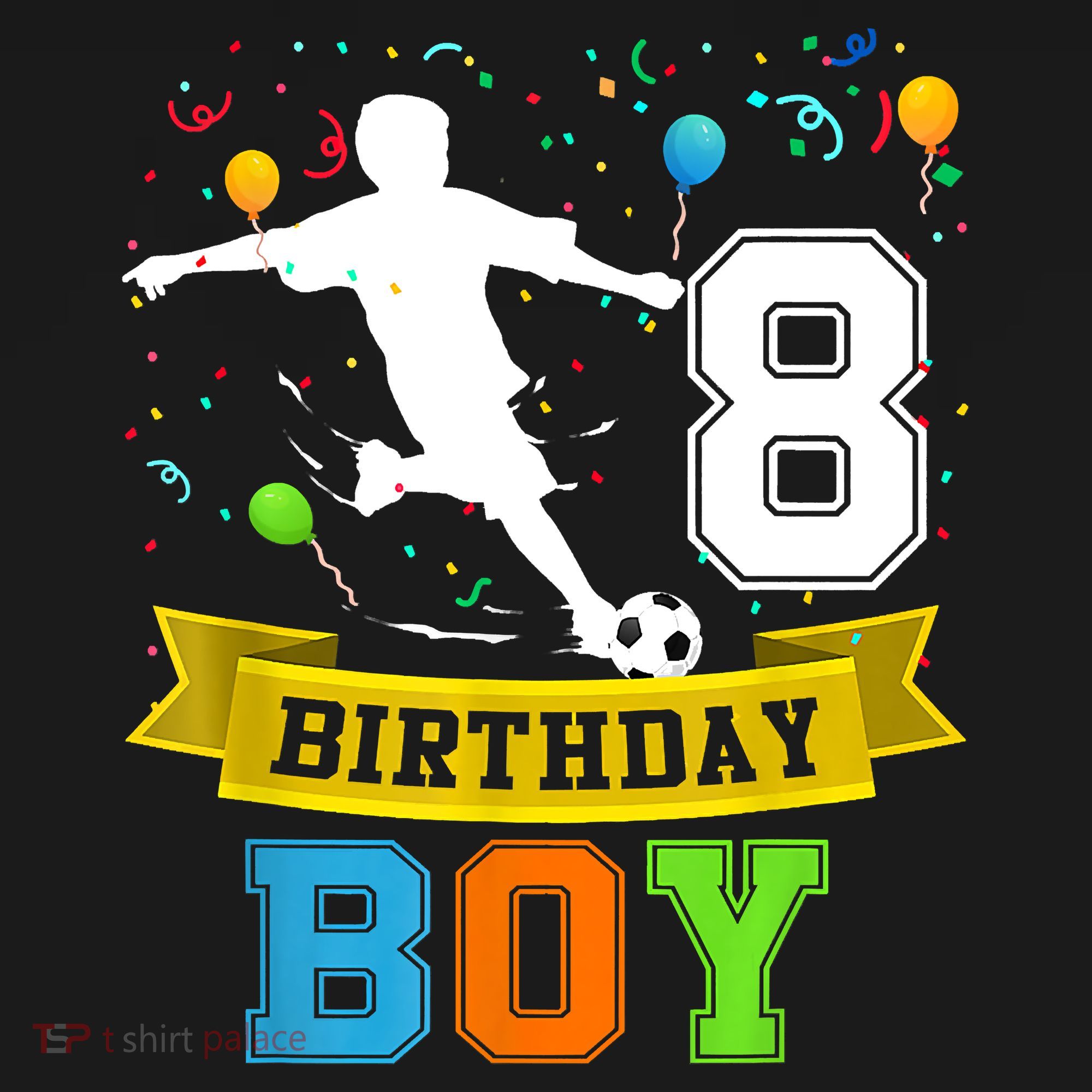 8 Year Old Birthday Soccer 8th Birthday Teens Kids Tie-Dye T-Shirt