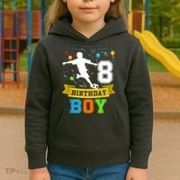 8 Year Old Birthday Soccer 8th Birthday Teens Kids Hoodie thumb 3