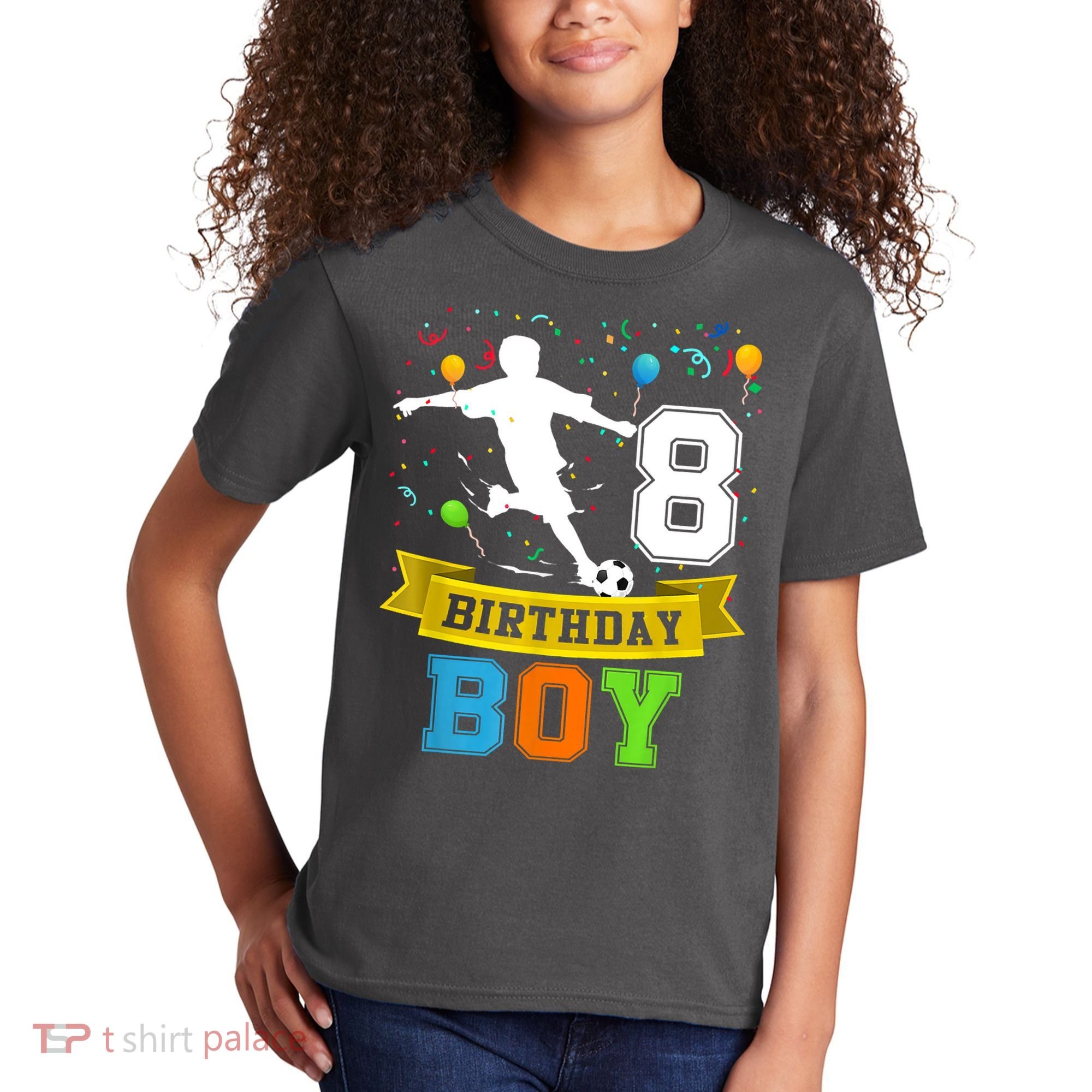 8 Year Old Birthday Soccer 8th Birthday Teens Kids T-Shirt