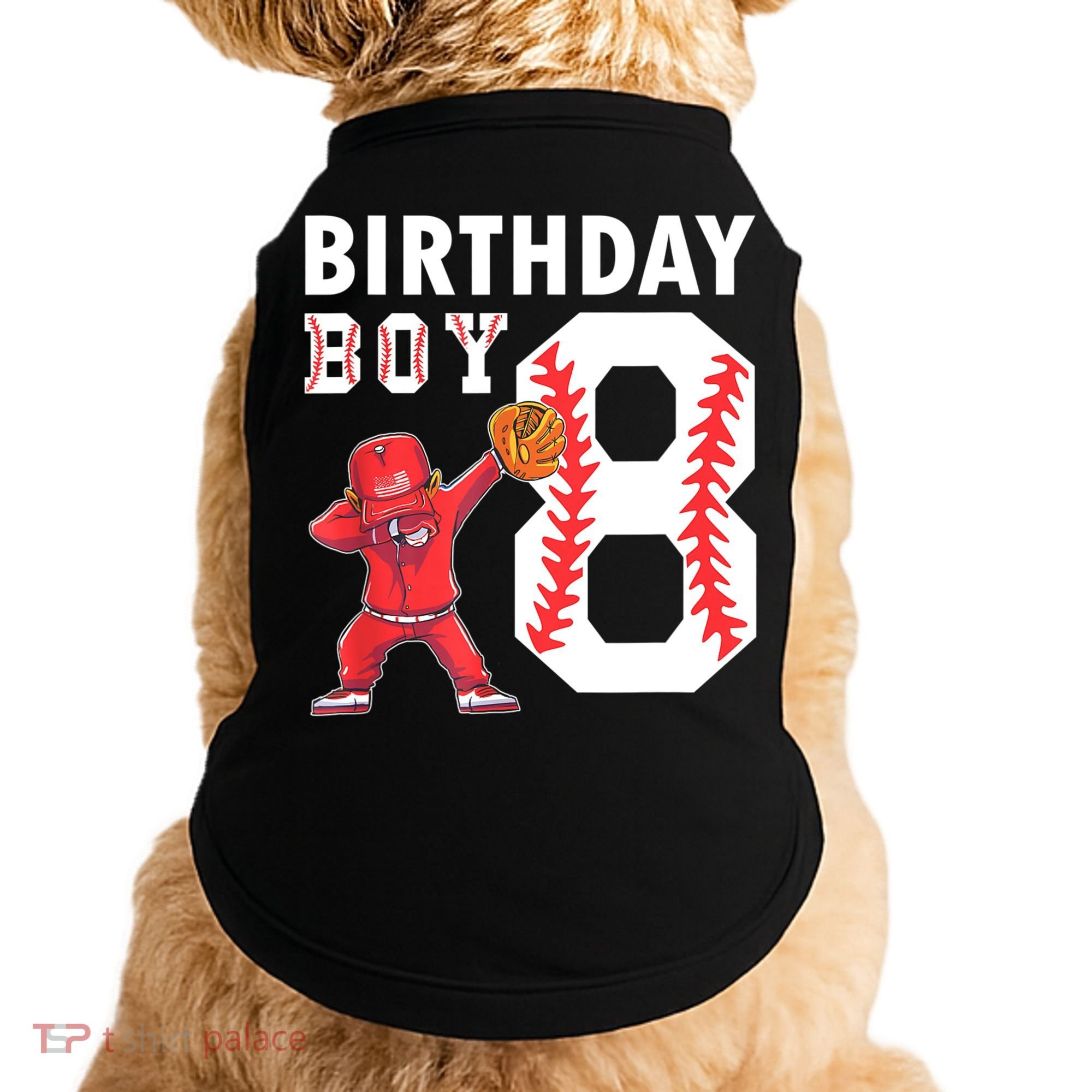 8 Years Old Boy Baseball Player 8th Birthday Kids Doggie Tank