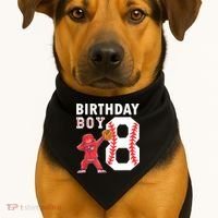 8 Years Old Boy Baseball Player 8th Birthday Kids USA-Made Doggie Bandana thumb 1