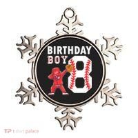 8 Years Old Boy Baseball Player 8th Birthday Kids Ornament thumb 0