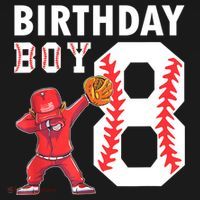 8 Years Old Boy Baseball Player 8th Birthday Kids Ornament thumb 1