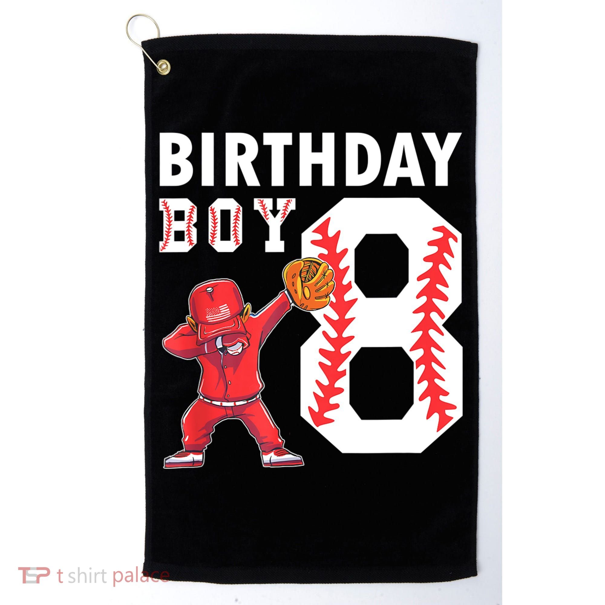 8 Years Old Boy Baseball Player 8th Birthday Kids Golf Towel