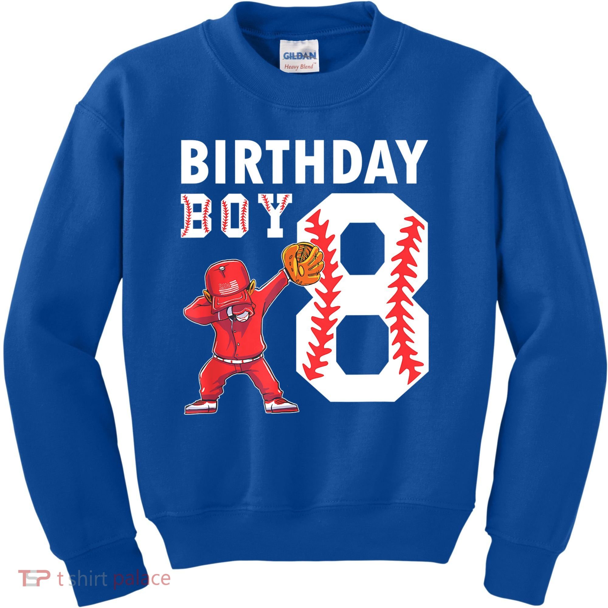 8 Years Old Boy Baseball Player 8th Birthday Kids Kids Sweatshirt