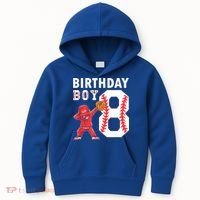 8 Years Old Boy Baseball Player 8th Birthday Kids Kids Hoodie thumb 0