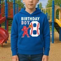 8 Years Old Boy Baseball Player 8th Birthday Kids Kids Hoodie thumb 2