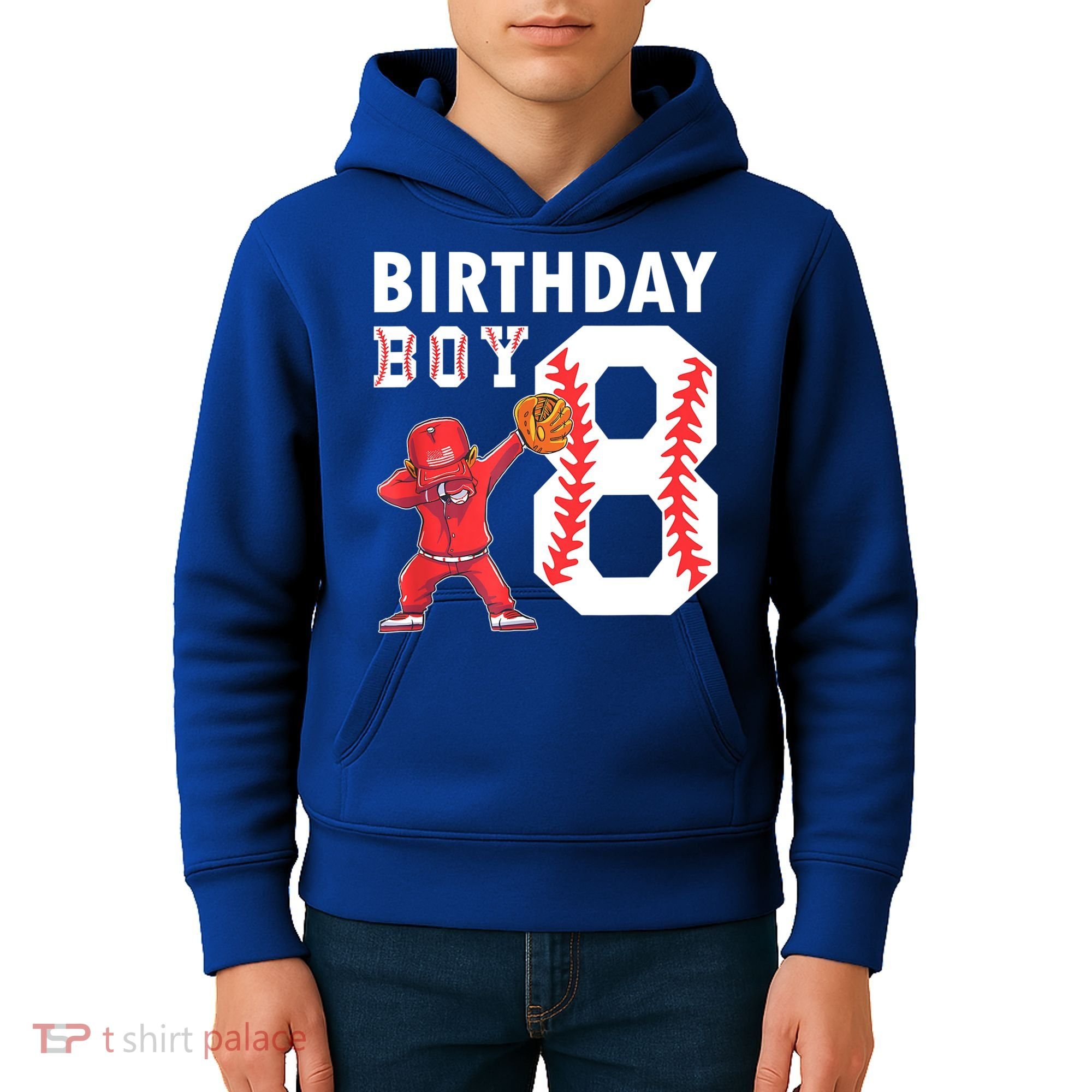 8 Years Old Boy Baseball Player 8th Birthday Kids Kids Hoodie