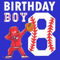 8 Years Old Boy Baseball Player 8th Birthday Kids Kids Long Sleeve Shirt thumb 2