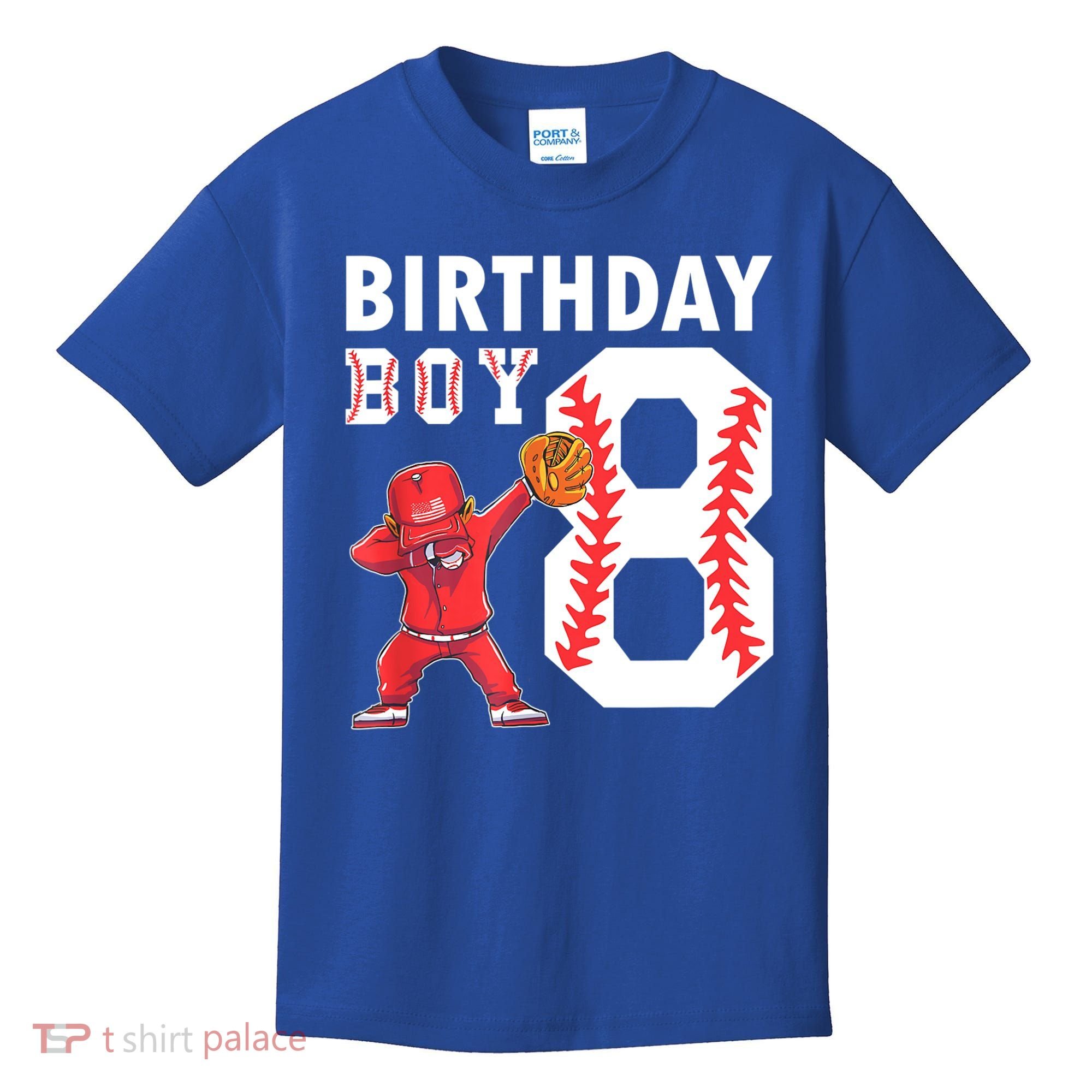 8 Years Old Boy Baseball Player 8th Birthday Kids Kids T-Shirt