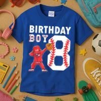 8 Years Old Boy Baseball Player 8th Birthday Kids Kids T-Shirt thumb 3