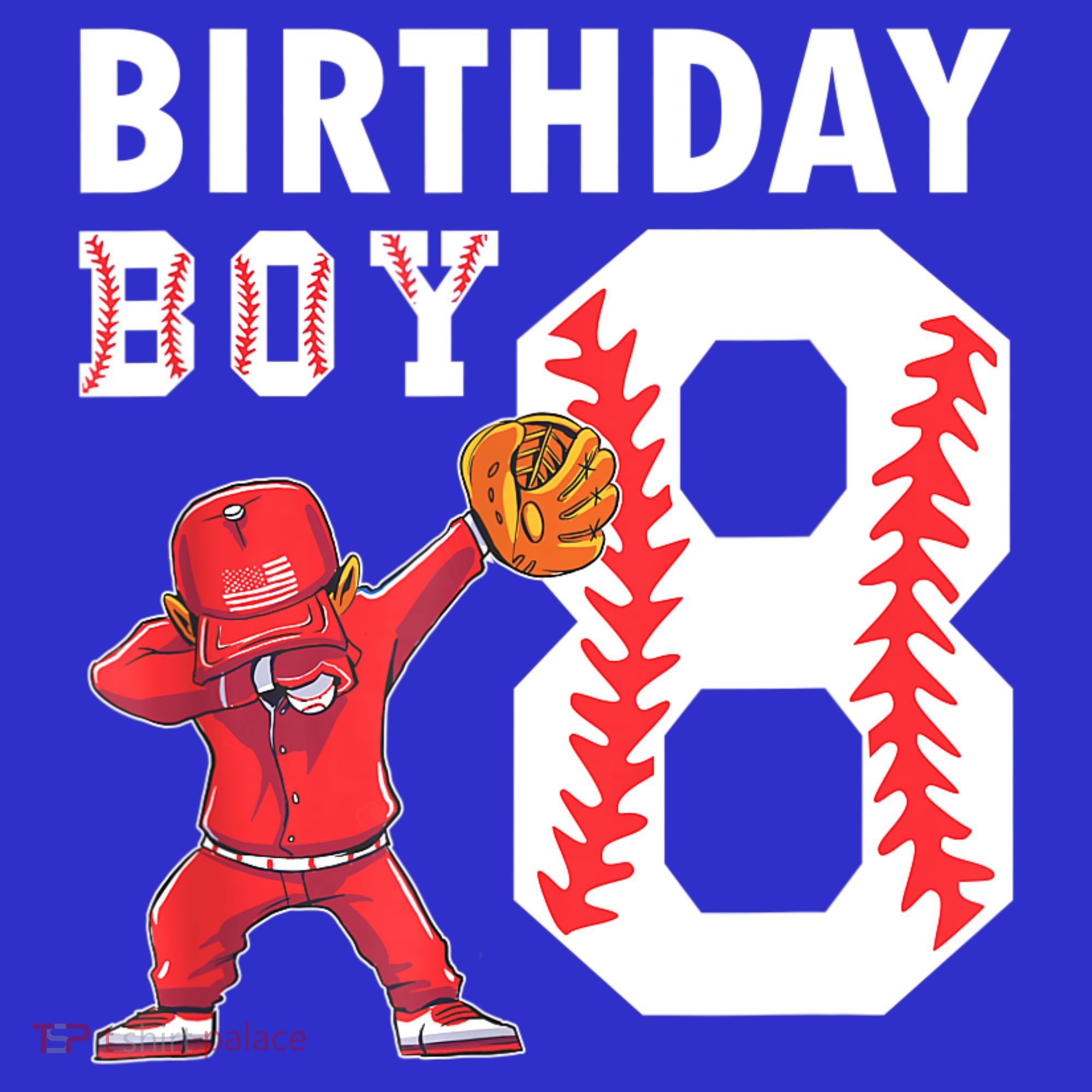 8 Years Old Boy Baseball Player 8th Birthday Kids Kids T-Shirt