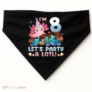 8 Year Old Axolotl Lover 8th Birthday Gift USA-Made Doggie Bandana