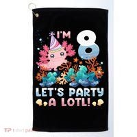 8 Year Old Axolotl Lover 8th Birthday Gift Golf Towel thumb 0