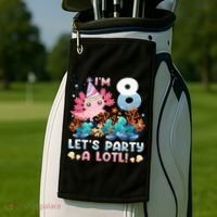 8 Year Old Axolotl Lover 8th Birthday Gift Golf Towel thumb 2