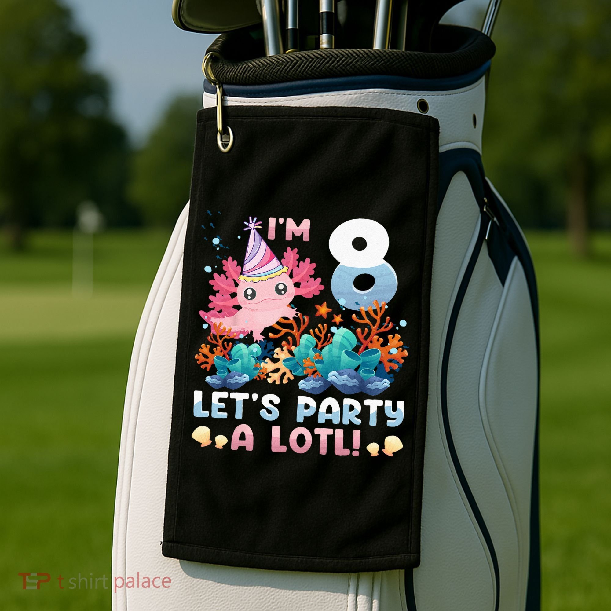 8 Year Old Axolotl Lover 8th Birthday Gift Golf Towel