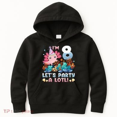 8 Year Old Axolotl Lover 8th Birthday Gift Kids Hoodie
