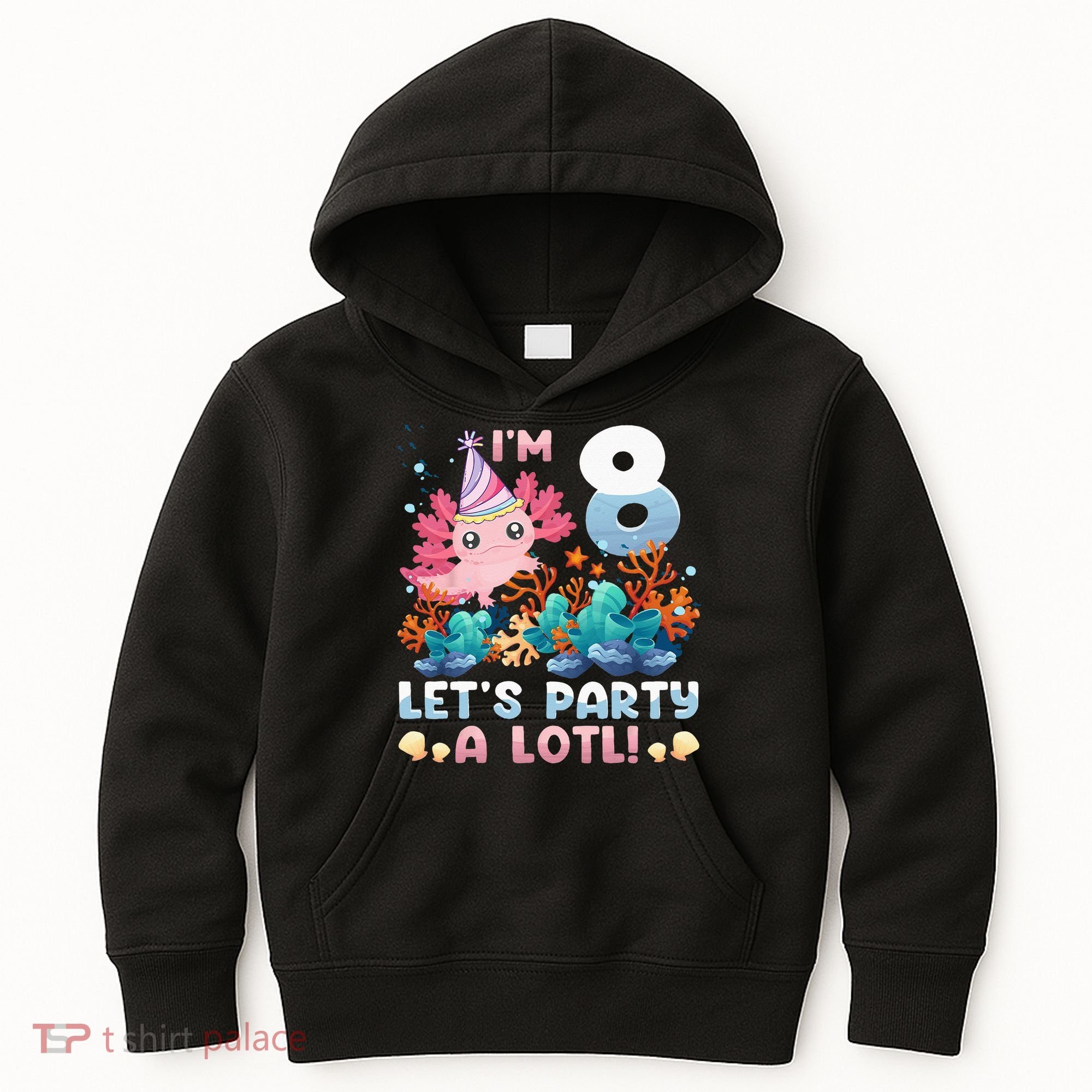 8 Year Old Axolotl Lover 8th Birthday Gift Kids Hoodie