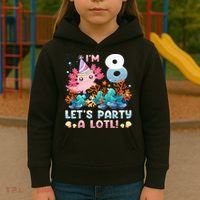 8 Year Old Axolotl Lover 8th Birthday Gift Kids Hoodie thumb 3