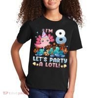 8 Year Old Axolotl Lover 8th Birthday Gift Kids T-Shirt thumb 2