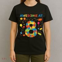 8 Year Old Building Blocks Birthday 8 T-Shirt thumb 4