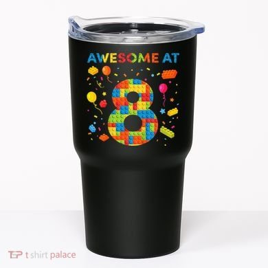 8 Year Old Building Blocks Birthday 8 Tumbler