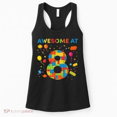 8 Year Old Building Blocks Birthday 8 Women's Tank Top