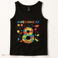 8 Year Old Building Blocks Birthday 8 Tank Top thumb 2