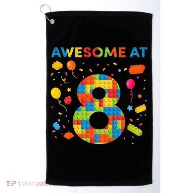 8 Year Old Building Blocks Birthday 8 Golf Towel