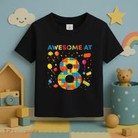8 Year Old Building Blocks Birthday 8 Toddler T-Shirt thumb 3