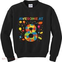 8 Year Old Building Blocks Birthday 8 Kids Sweatshirt thumb 0