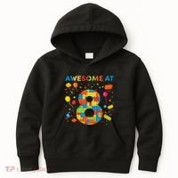 8 Year Old Building Blocks Birthday 8 Kids Hoodie thumb 0
