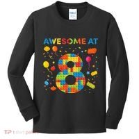 8 Year Old Building Blocks Birthday 8 Kids Long Sleeve Shirt thumb 0