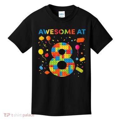 8 Year Old Building Blocks Birthday 8 Kids T-Shirt