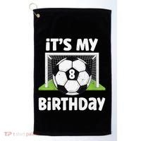 8 Years Old Soccer 8th Birthday Player Bday Party Golf Towel thumb 0