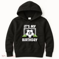 8 Years Old Soccer 8th Birthday Player Bday Party Kids Hoodie thumb 0