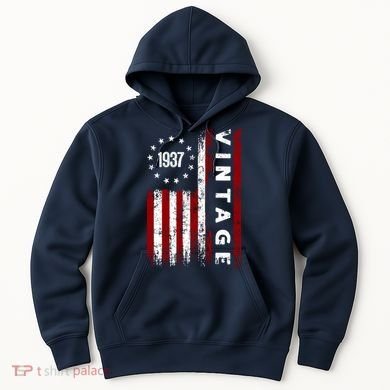 85 Years Old Vintage American Flag 1937 Hoodie
