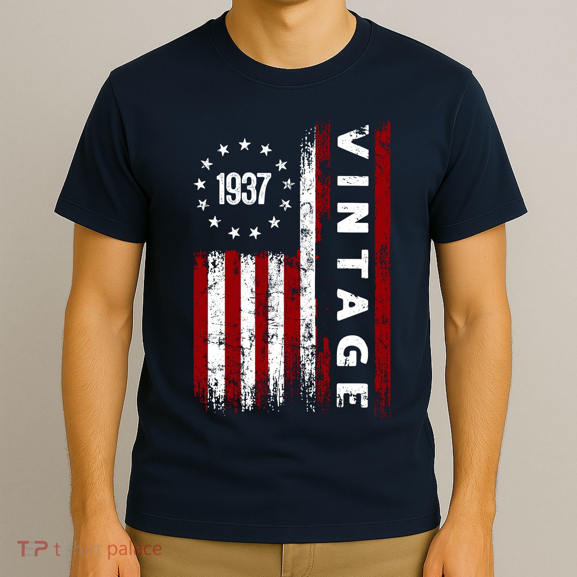 85 Years Old Vintage American Flag 1937 T-Shirt