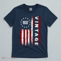 85 Years Old Vintage American Flag 1937 T-Shirt thumb 5