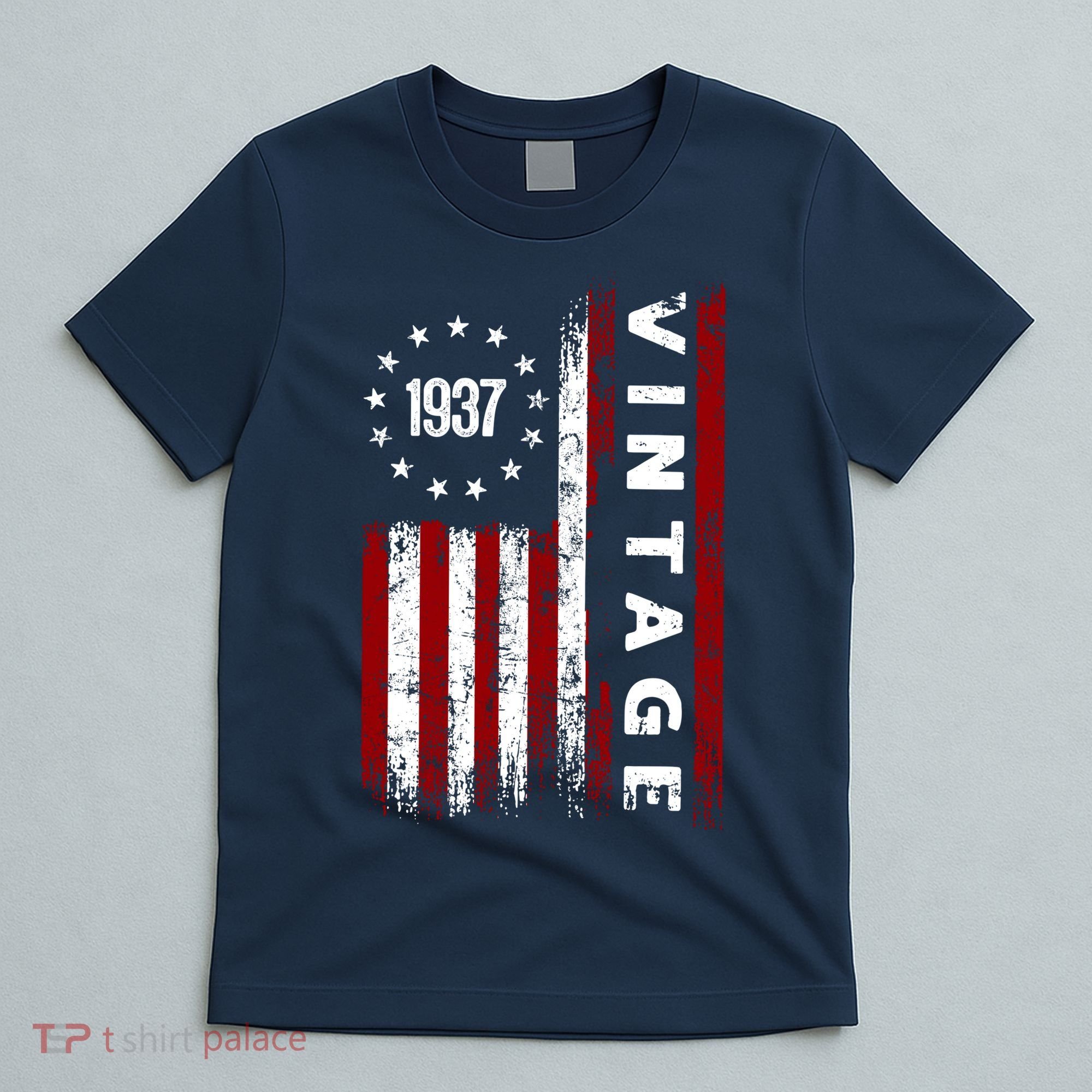 85 Years Old Vintage American Flag 1937 T-Shirt