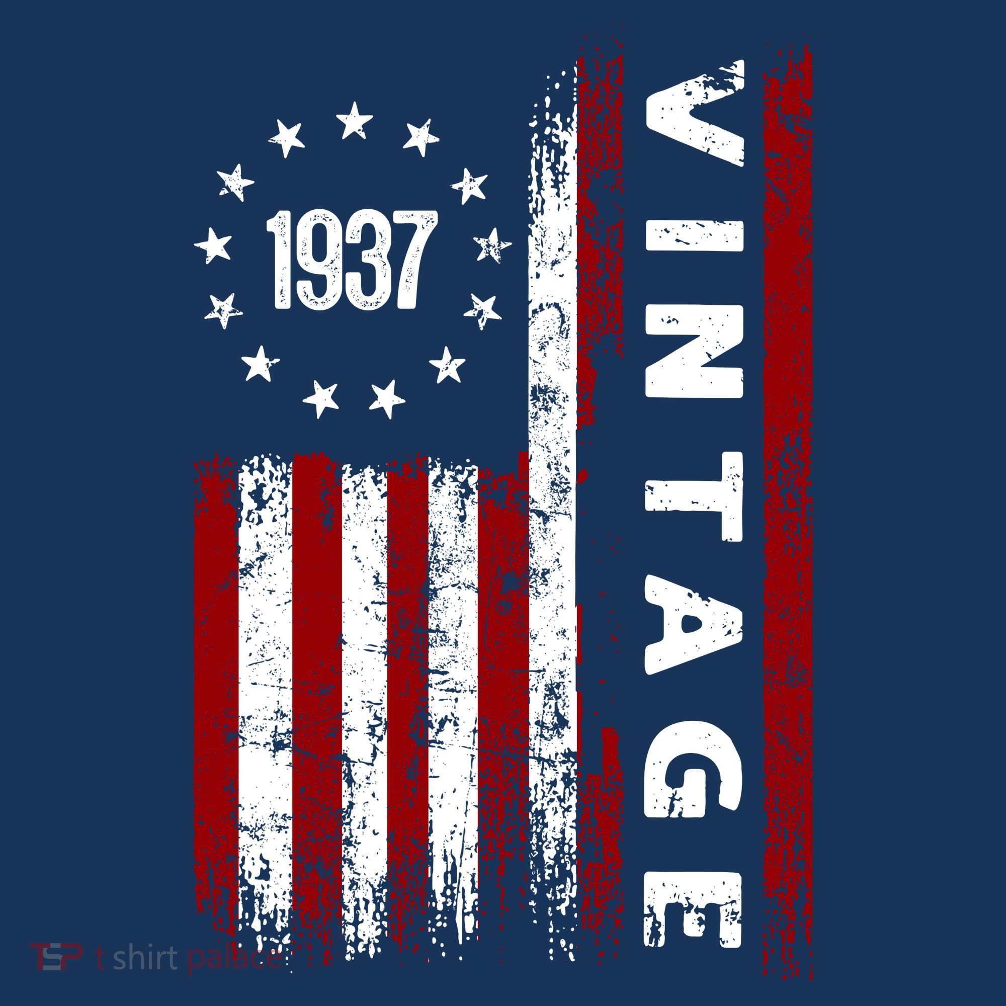 85 Years Old Vintage American Flag 1937 T-Shirt