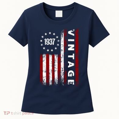 85 Years Old Vintage American Flag 1937 Women's T-Shirt