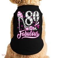 80 Years Old Gifts 80 & Fabulous 80th Birthday Pink Diamond Doggie Tank thumb 0