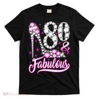 80 Years Old Gifts 80 & Fabulous 80th Birthday Pink Diamond T-Shirt thumb 0