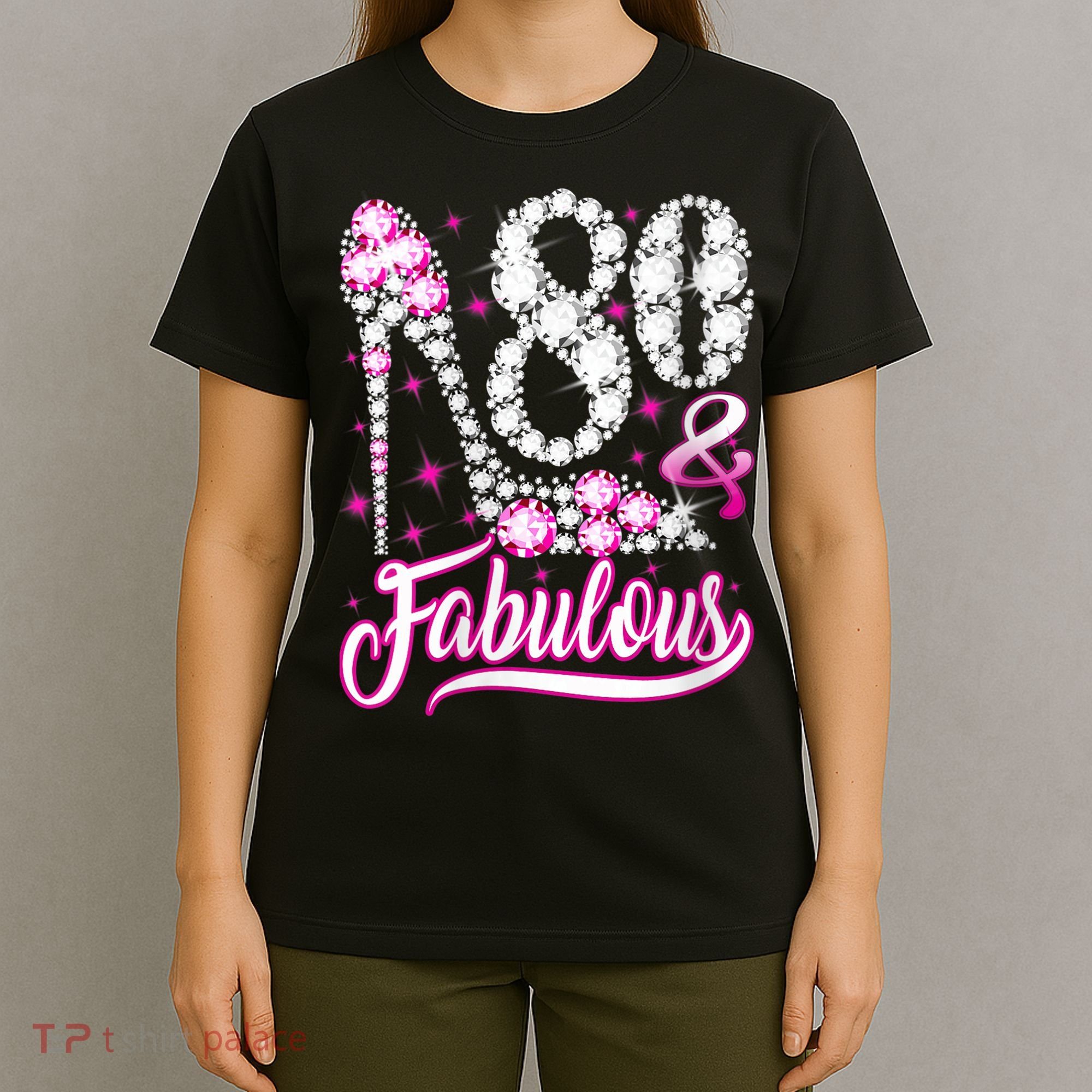 80 Years Old Gifts 80 & Fabulous 80th Birthday Pink Diamond T-Shirt