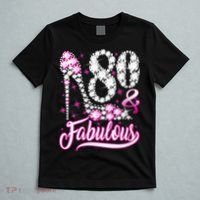 80 Years Old Gifts 80 & Fabulous 80th Birthday Pink Diamond T-Shirt thumb 5