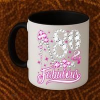 80 Years Old Gifts 80 & Fabulous 80th Birthday Pink Diamond Coffee Mug thumb 2