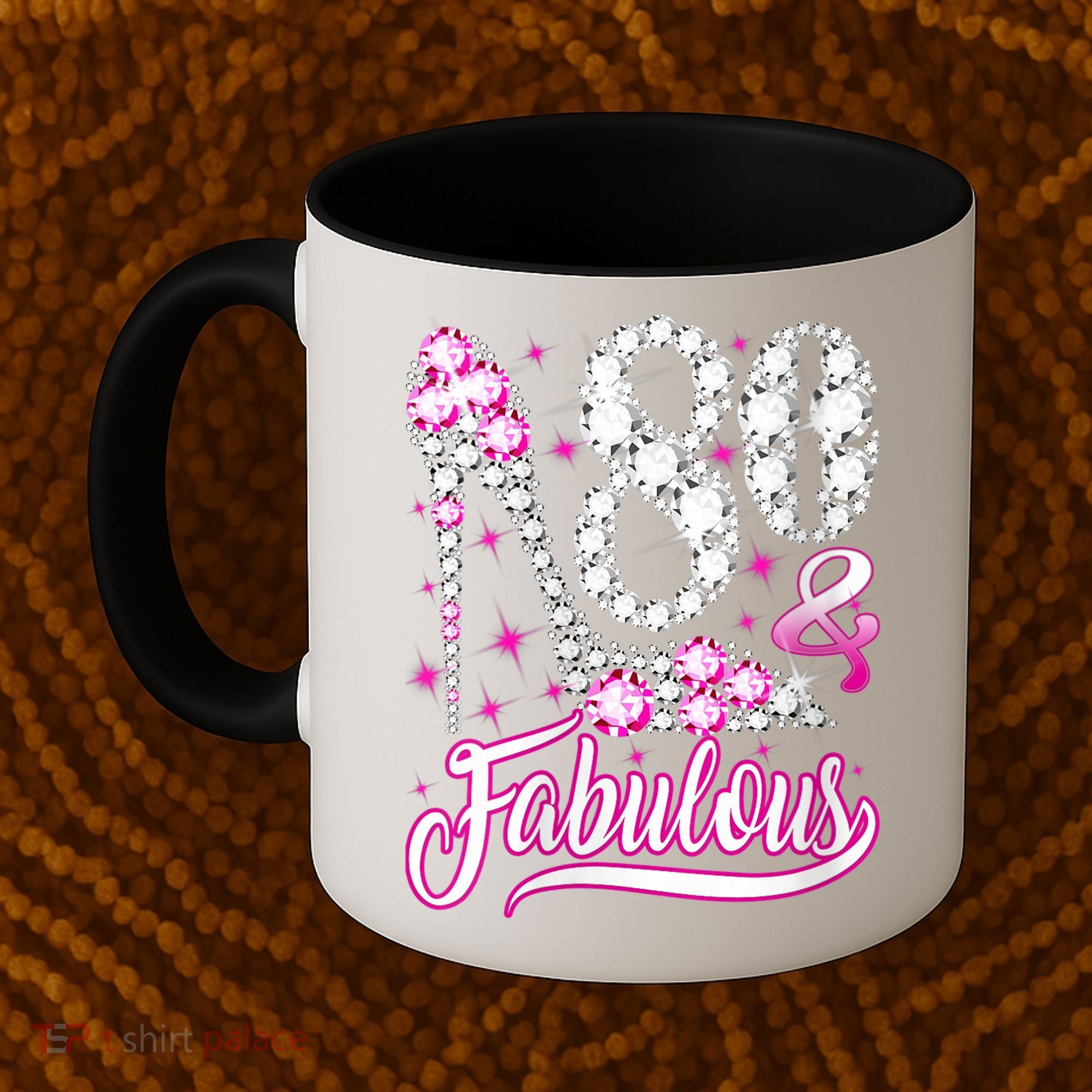 80 Years Old Gifts 80 & Fabulous 80th Birthday Pink Diamond Coffee Mug