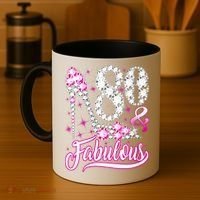 80 Years Old Gifts 80 & Fabulous 80th Birthday Pink Diamond Coffee Mug thumb 4