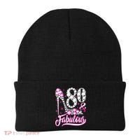 80 Years Old Gifts 80 & Fabulous 80th Birthday Pink Diamond Beanie thumb 0